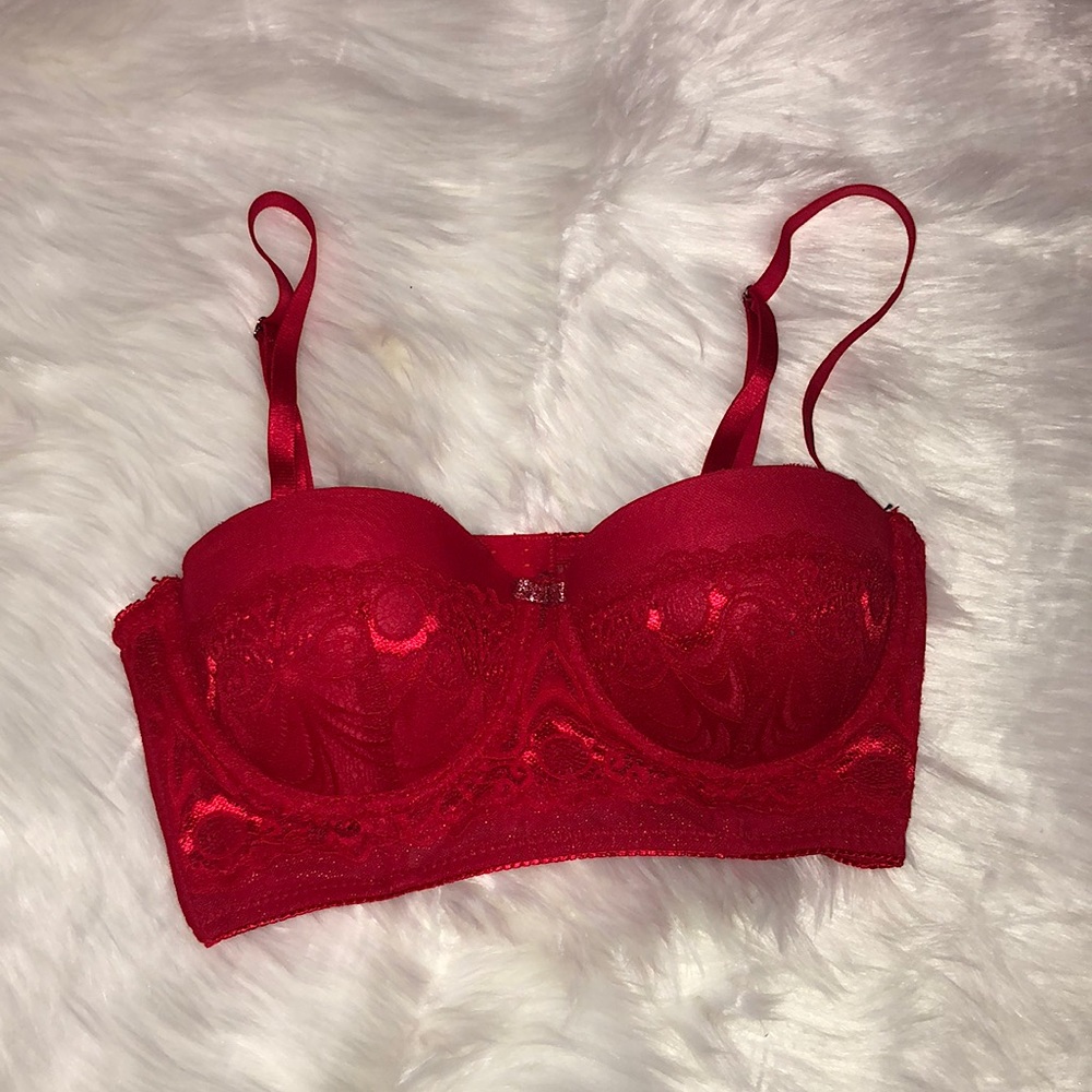 Red Lace Corset Top
